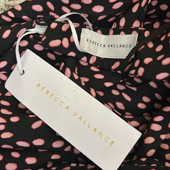 NWT Rebecca Vallance Cha Cha Silk Polka Dot Cutout Pleated Midi Dress size 6 - Picture 13 of 14